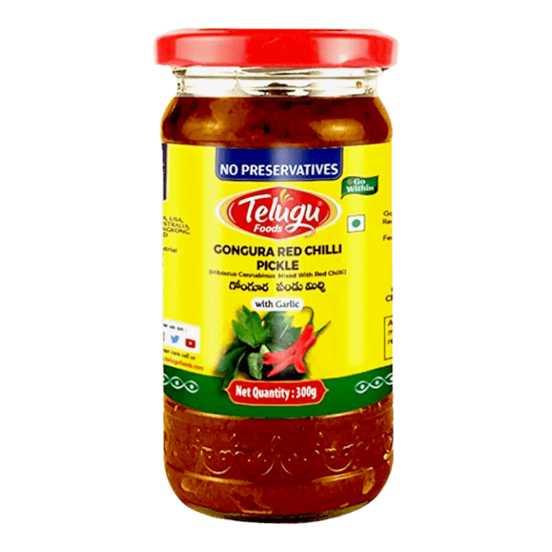 Telugu Gongura red chilli pickle 300g