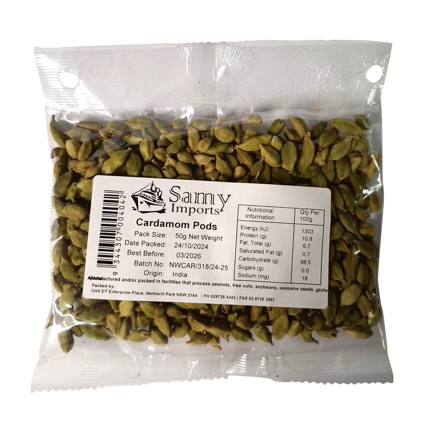 Samy Green Cardamom Whole 50g
