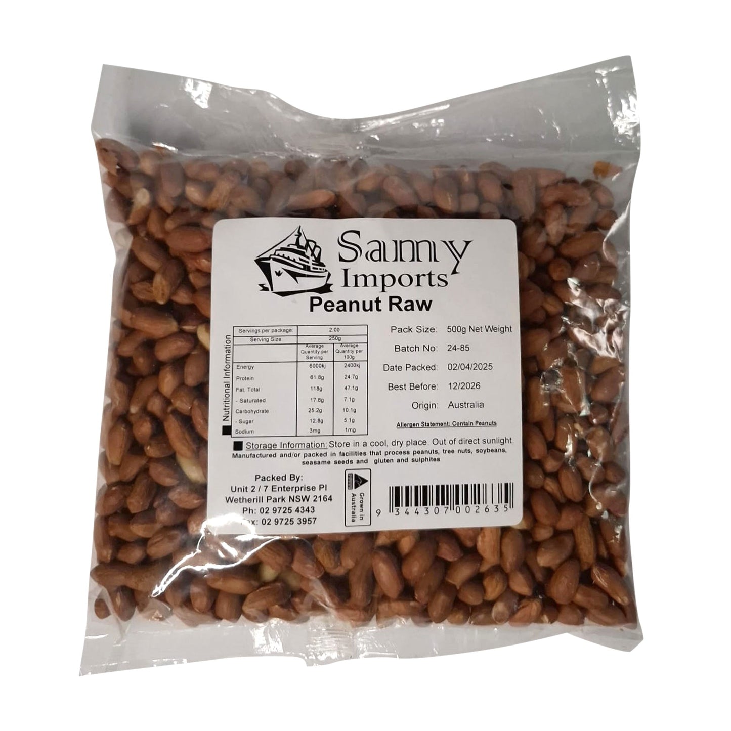 Samy Peanuts Raw 500g