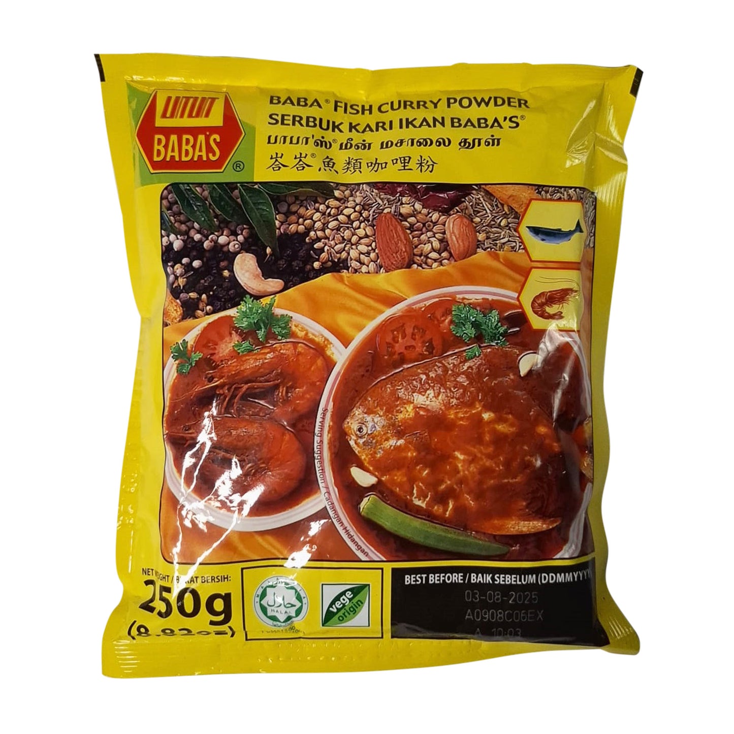 Babas Fish Curry Mix 250g