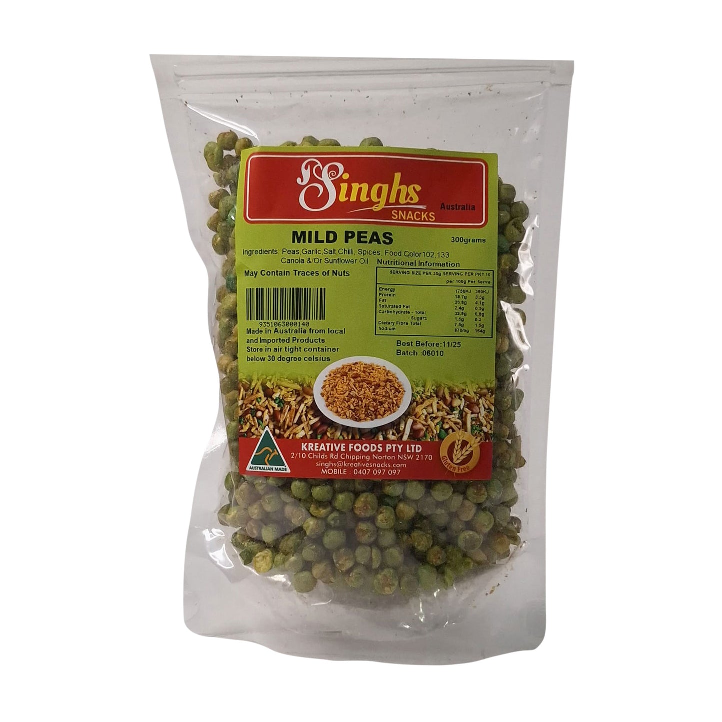 Singhs Mild Peas 300g