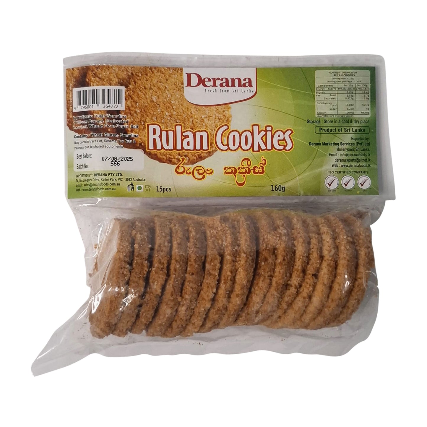 Derana Rulan Cookies 160g
