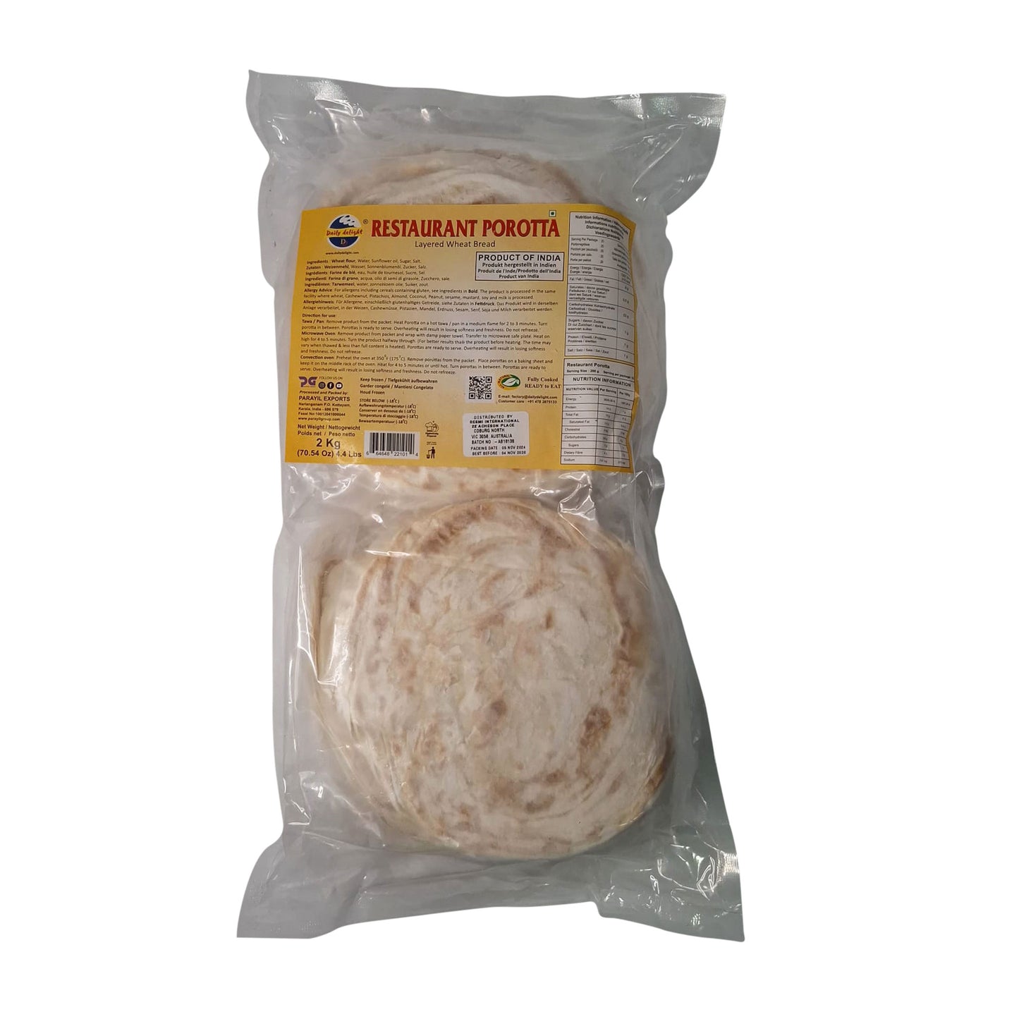 Daily Delight Restaurant Porotta 2kg