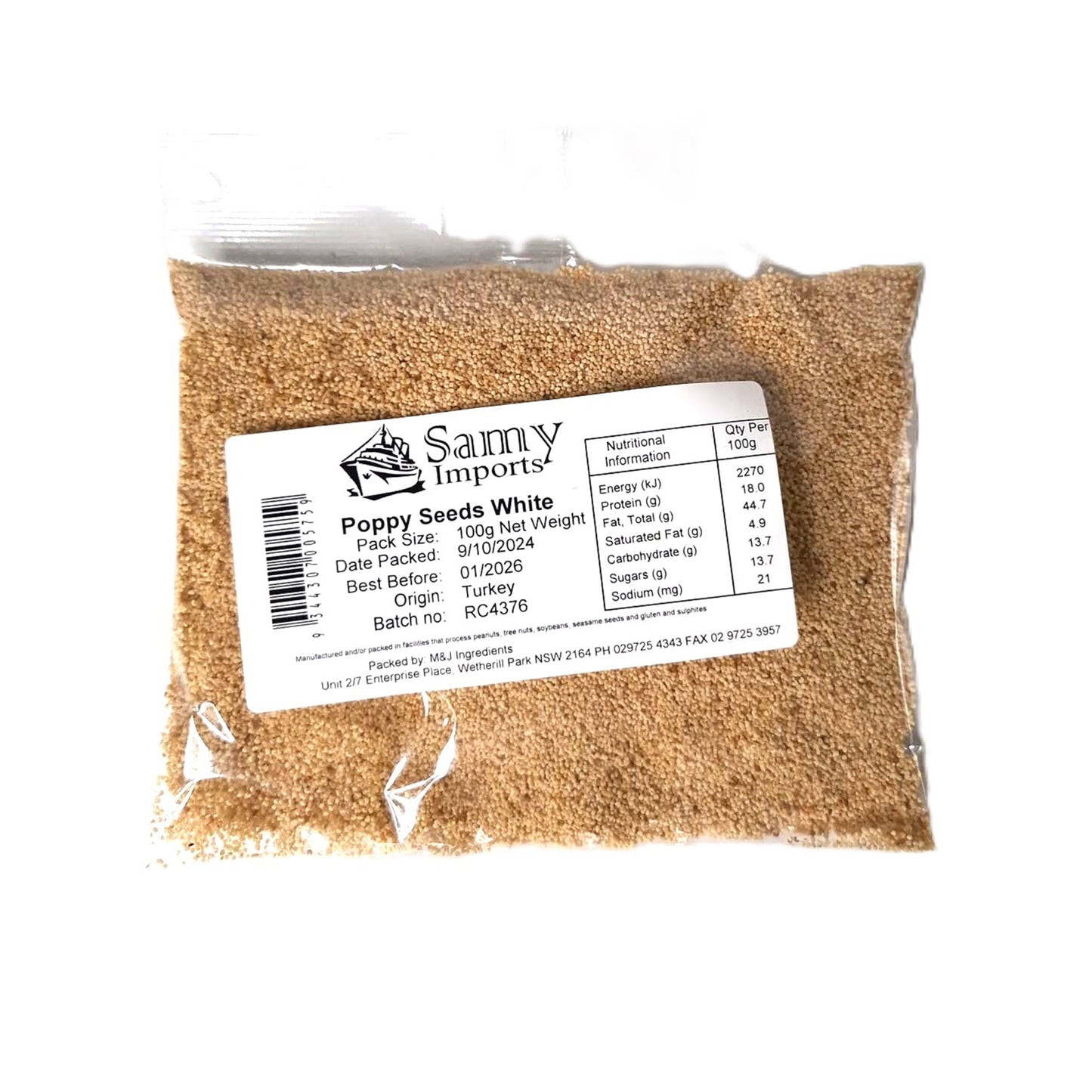 Samy Poppy Seeds White 100g