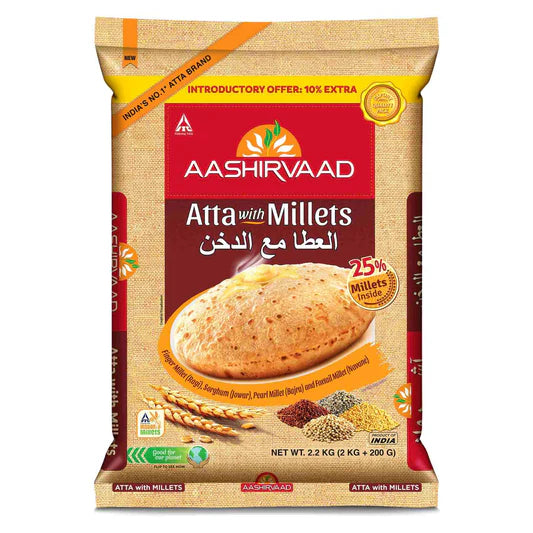 Aashirvadd Atta with millet 2.2Kg