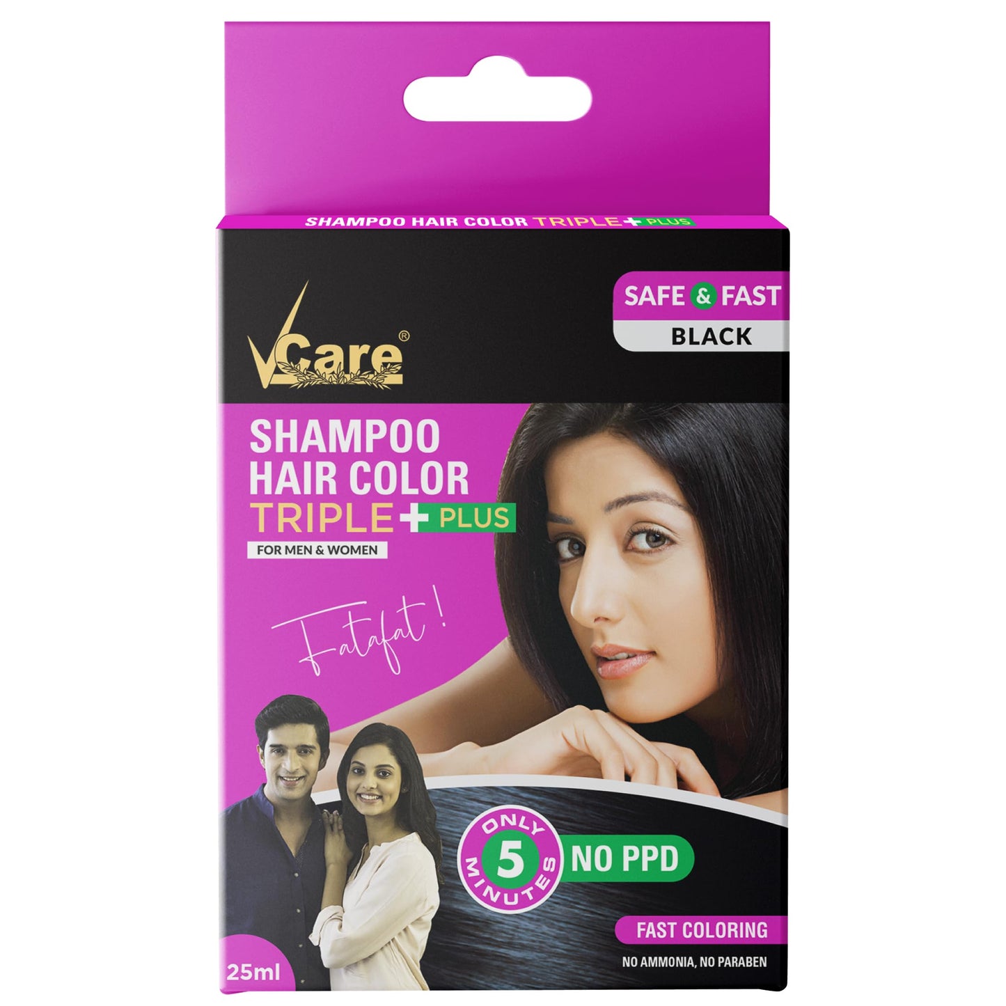 VCare Shampoo Hair Colour Black 25ml