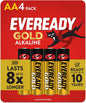 Eveready Gold Alkaline AA 4 Pack
