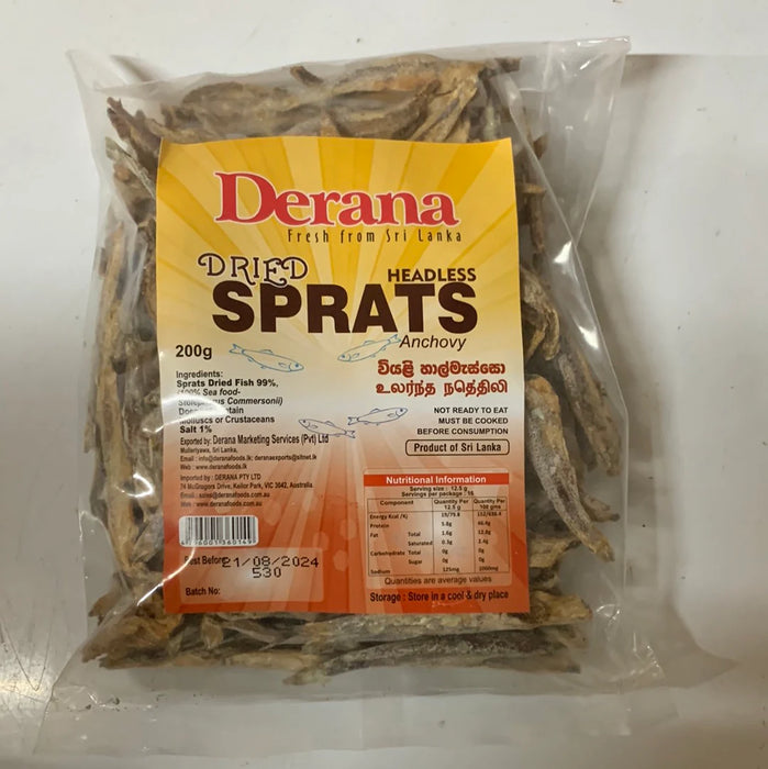 Derana Dried Sprats Headless 200g