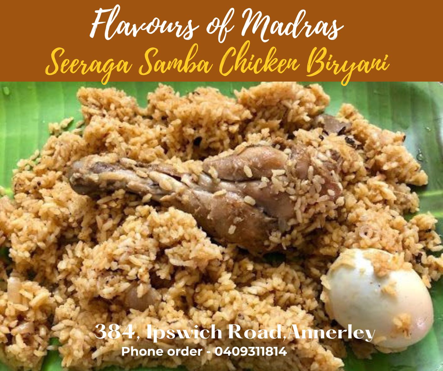 Thalapakatti Chicken Biryani (4 Serve)- 14th June