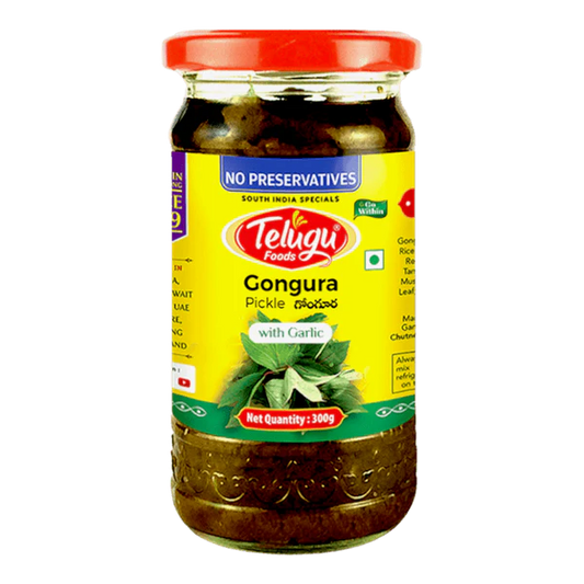 Telugu Gongura Pickle with Garlic 300g