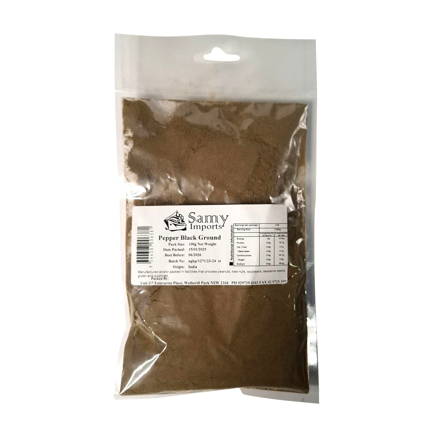 Samy Pepper Black Ground 100g