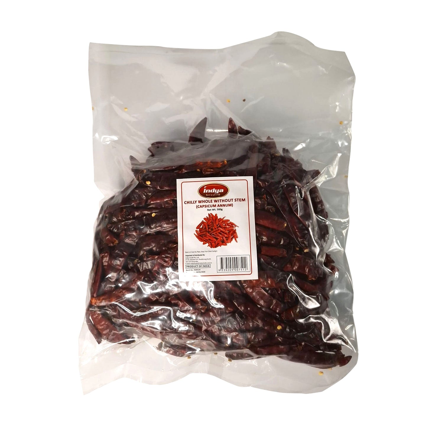 Indya Chilli Whole Long 500g