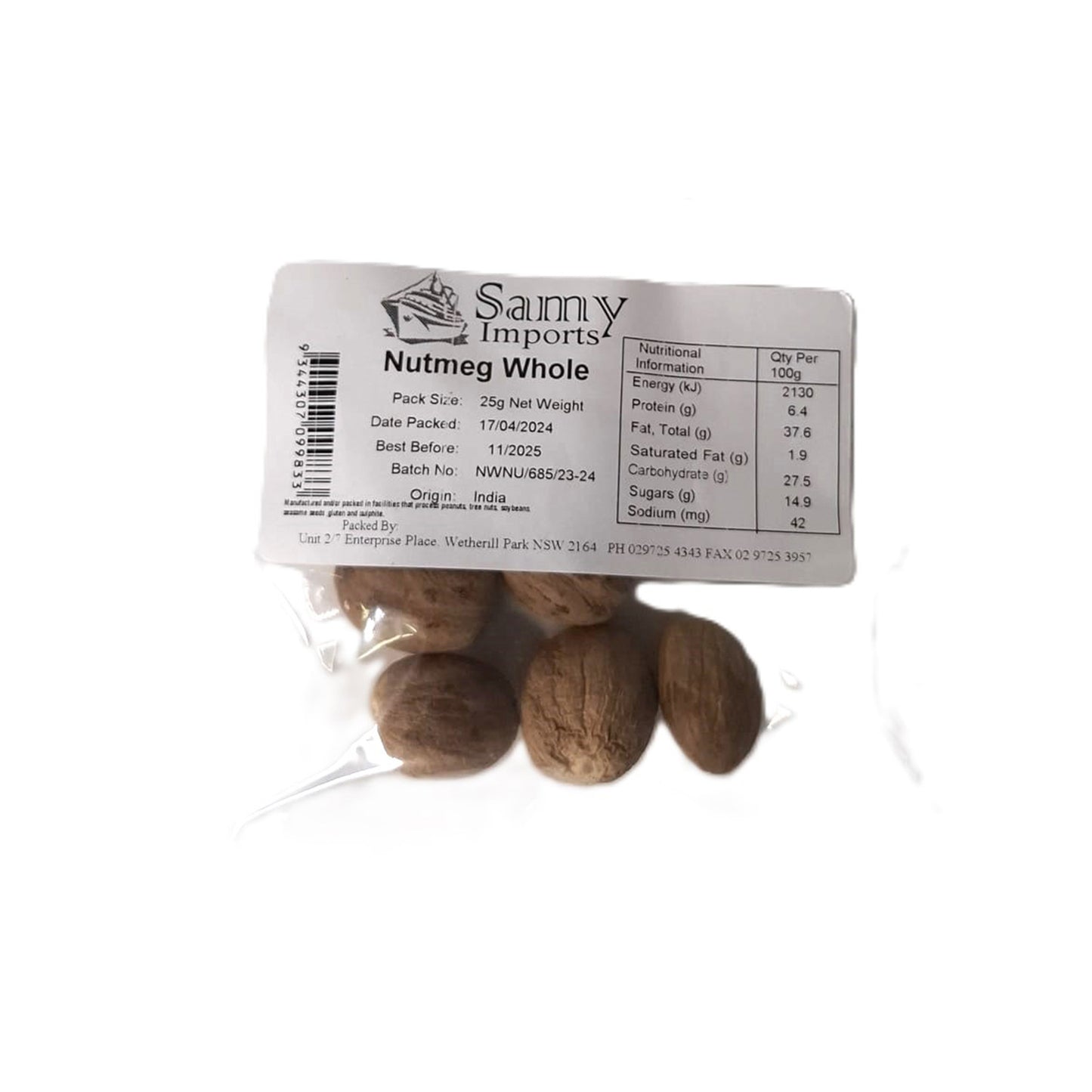 Samy Nut Meg Whole 25g