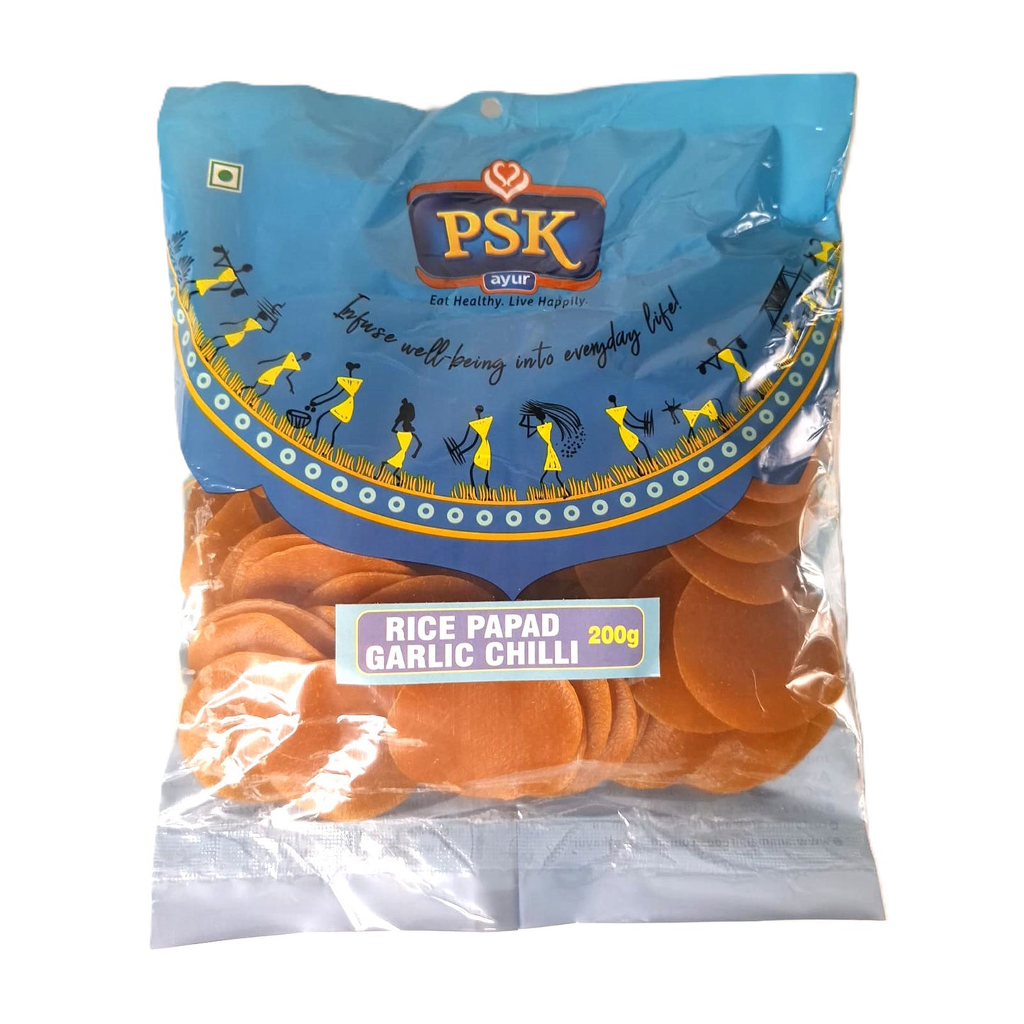 PSK Rice Pappad Garlic Chilli 200g