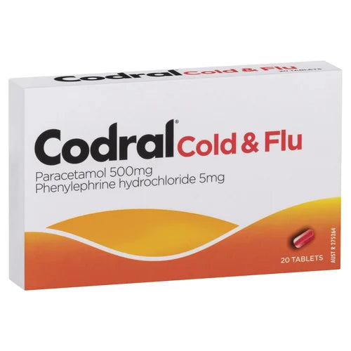Codral Cold&Flu Para+Phen+hyd 20 Tablets