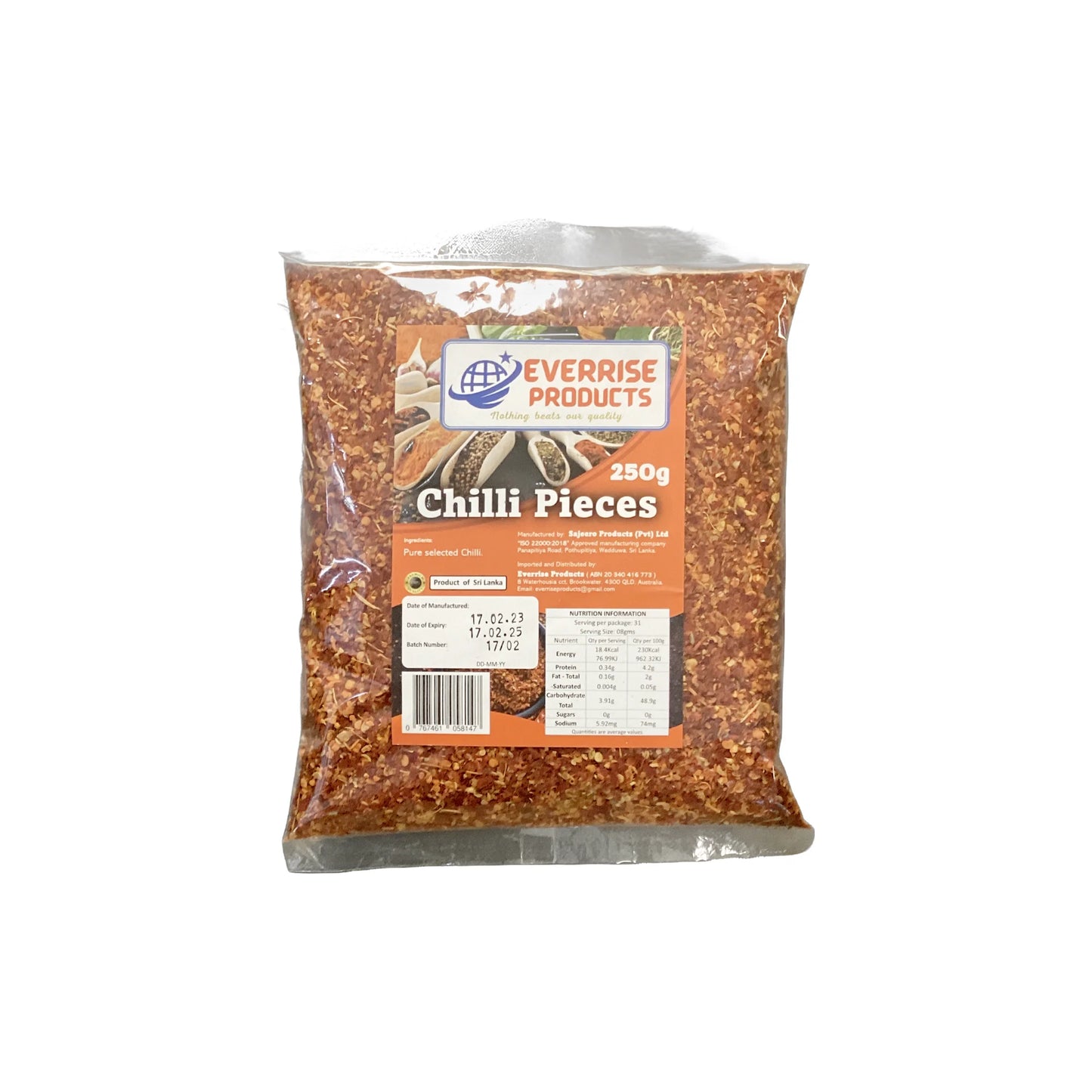 Everrise Chilli Pieces 250g