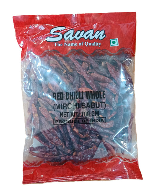 Savan Red Chilli Whole 100g